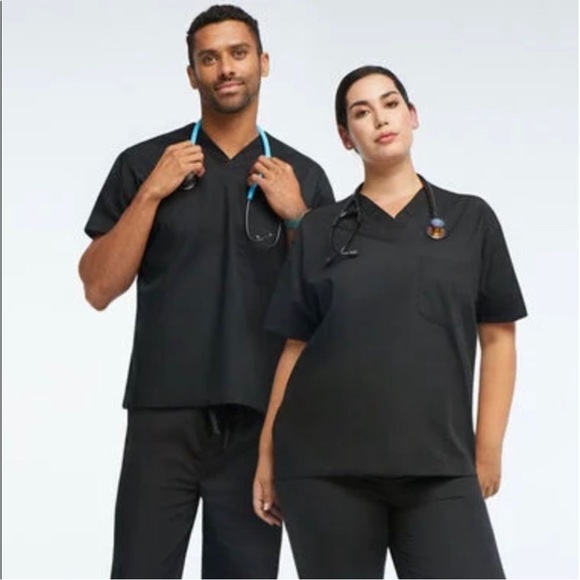 Allheart Unisex NWT V-Neck Scrub Top - Picture 4 of 4